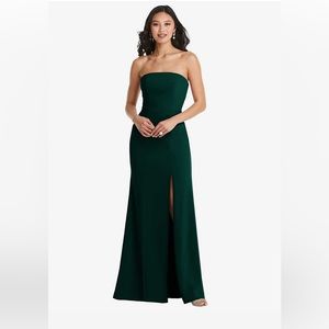Dessy Group BB134 Crepe Evergreen Bridesmaid Dress in Evergreen